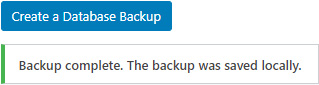 Database Backup Complete